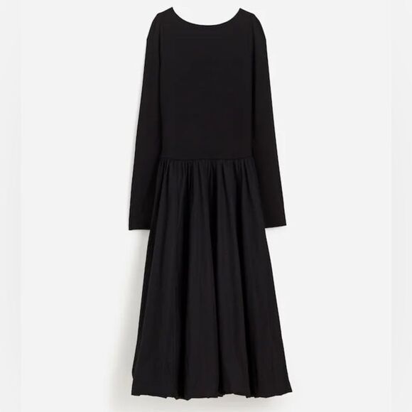 Madewell NWT Heavy Bubble Hem Midi Dress Size 6 in True Black - Picture 6 of 8